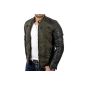 Redbridge Men's biker jacket art leather jacket R-41451 Khaki (Textiles)