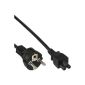 InLine 16656X power cord for notebook (3-pole coupling, 1.8m) black (accessories)