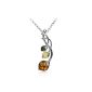 Amber by Graciana Small Berries Necklace - Women - Silver 925/1000 - Amber Multi - Channel 46cm ... (Jewelry)