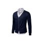 Doublju men sweater V-neck cardigan (005D) (Textiles)