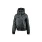 Reebok Ladies FS Bomber Quilted jacket lightweight transition jacket with hood silver gray (Textiles)