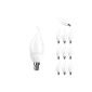 Lighting LED candle lamp Ever® T2 3W, Warm white, pack of 10 units, E14 Intermediate Base, Samsung LED, chandeliers, wall lamps (Kitchen)