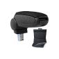 [Pro.tec] center armrest - armrest with storage compartment - padded - Textile - black