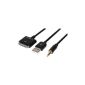 Cable Dock audio output jack 3.5mm stereo Linout (AUX) and USB port for Apple iPod, iPhone and iPad - 1.5m (Electronics)