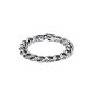 Fashion Plaza Stainless Steel Figaro Sexy Leopard men's bracelet, silver color TB13 (jewelry)