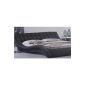 Upholstered bed, imitation leather bed R0B 180x200 cm black synthetic leather