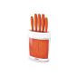 JOLTA® SCHAEFER Knife Set 6 pieces with designer Knife Block Set Knife (Orange)