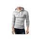 Grin & Bear slim fit sweatshirt with hood and buttons, GB120 (Clothing)