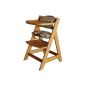 Bebehut - wooden high chair - with EXTRA LARGE food tray including padded cushion (Baby Care)