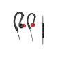 Philips SHQ3017 sport earphones ear hooks special iPhone Remote Microphone Black / Red (Electronics)