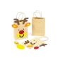 Work set for gift bags - reindeer motif for children to decorate (4 pieces) (Toy)