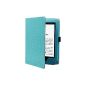 Ganvol Leather Case for Amazon Kindle 6 inch (October 2014 Version) Case Cover with Magnetic Closure (Turquoise) (Electronics)