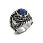 Isady - USAF Saphir - Signet Ring Man - Stainless Steel - blue Zirconium oxide - T 58 (Jewelry)