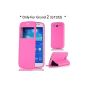 Arbalest® Galaxy Grand 2 Case, View Window Flip Cover Case PU Leather Case for Samsung Galaxy Grand 2 G7102 G7105 G7106 Smartphone II Pink (Electronics)