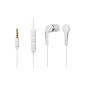 Samsung EHS64AVFWE Headset with in-ear headphones 3.5mm stereo volume control knob White (Electronics)