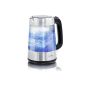 . Arendo - stainless steel glass kettle including LED interior lighting | stainless-glass optics | STRIX Controller | Integrated limescale filter | 1.7 liters | 2200 Watt | automatic shutdown | One Touch shutter (household goods)