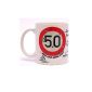 funny cartoon coffee cup mug for 50th birthday / on request with dedication
