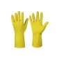 12 pair of high-quality rubber gloves household latex gloves yellow - suitable for food and acid-resistant EN 388 EN 374