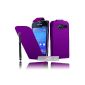 Luxury Case Cover Purple for Samsung Galaxy Trend S7390 + PEN Lite and 3 FILMS AVAILABLE !!  (Electronic devices)
