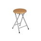 Premier Housewares foldable stool rubber wood / silvery feet 45 x 30 x 30 cm (Kitchen)