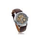 AMPM24 Mechanical Watch a winding Skeleton Leather Strap Sports Male PMW074 (Watch)