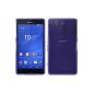 Silicone Case for Sony Xperia Z3 Compact - Transparent Purple - Cover Cubierta PhoneNatic ​​+ protection film (Electronics)