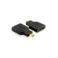 XO - Micro HDMI (Type D) to HDMI (Type A) Adapter with 3D, Audio and Ethernet (Electronics)