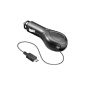 Retractable microUSB PREMIUM car charger / Car charger 12V for Nokia Lumia 610, Lumia 620, Lumia 820, Lumia 920, N8, and much more (electronic)
