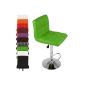 1 bar stool - Green - chrome and synthetic leather - rotating and adjustable in height - VARIOUS COLORS