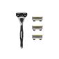 SHAVE-LAB - FIRE - Starter Set Shaver with 4 blades (Black Edition with P.6 - for men) (Health and Beauty)