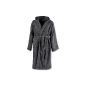 Bathrobe cotton terry hooded Women Men Montana dark gray in 6 sizes (Textiles)