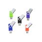 Fives® 5 piece 1GB USB Stick High Speed ​​USB 2.0 Multi-colored (red, green, black, blue, violet) (Electronics)