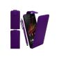 BAAS® Case Sony Xperia Z Purple Leather Case Cover + valve 3x Screen Protector Film + Stylus for Capacitive Touch Screen (Electronics)