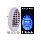 K7plus® 2x LED mosquito plug with 4 LEDs - mosquito repellent - insect repellent - fruit flies defense - night light - incl. Cleaning brush and drip tray