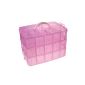 Storage box in transparent pink plastic three-story recreational craft by Kurtzy TM (Home)