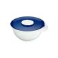 EMSA 2154451200 bowl SUPERLINE stirring pot with lid 4,50 Liter, White / Blue (dishwasher safe, Made in Germany) (household goods)