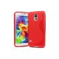 Samsung Galaxy S5 (i9600) TPU Silicone Protection Case, extremely durable and fit (S-Line RED)