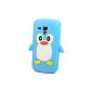Beiuns® TPU Case Cover - Penguin / light blue - for Samsung GT-S7560 Galaxy Trend / Galaxy S Duos S7562 Penguin Penguin Case Shell Skin Case Cover Shell silicone shell + three free gifts (Electronics)