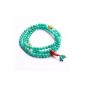 Qiyun 6mm Blue Jade Prayer Mala Tibet Buddhist meditation bracelet (jewelry)