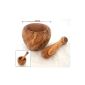 Mortar 8 cm round, wooden pestle olive | OLIVE WOOD MORTAR PESTLE 3.15 Inch (Kitchen)