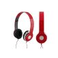 Shop Adjustable Earphone Headset eCloud Stereo Audio Pr DJ PSP MP3 MP4 PC Red (Electronics)