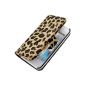 Avizar - Flip Folio Wallet Case Cover Leopard Pattern Skin for Apple iPhone 4 and 4S - Black (Electronics)