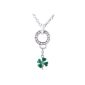 Morella Stainless Steel Charm Necklace 70 cm and Charm Glücksklee Ireland in Velvet Bag (jewelry)
