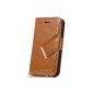 Blumax PU leather book style cell phone case for Apple iPhone 4 / 4S Ultra thin light brown (optional)