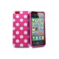 Master Accessory - Pink / White polka dott design silicone gel cover case for Apple iphone 5 (Accessory)