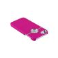 © AC-Diffusion - Iphone 5 and 5S - Rear protection clip - Metallic Fuchsia pink and chrome decor - Apple Logo apparent - Screen protection film available (Electronics)