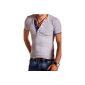 MT Styles V-Neck T-Shirt buttons BS-524 (Textiles)