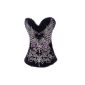 Black with Rose & Pearl motif Basque corset with removable bra straps, waist makes S (34-36), M (36-38), L (38-40), XL (40-42), 2XL (44) You are viewing enchanting!  (Textiles)