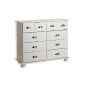 Pine chest of drawers stained white COLMAR 8 (Kitchen)