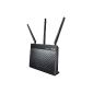 Asus DSL AC68U AC1900 Black Diamond Dual Band Wireless Modem Router (VDSL2 / ADSL2 / 2 +, 802.11 a / b / g / n / ac, Annex ABJ, Gigabit LAN, 1x USB 3.0, Print FTP UPnP server, IPv6, 8x SSID) (Accessories)